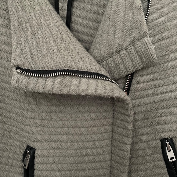 IRO PARIS MULLEN RIBBED LEATHER TRIM JACKET SIZE 38 US 4 SMALL - Picture 4 of 4